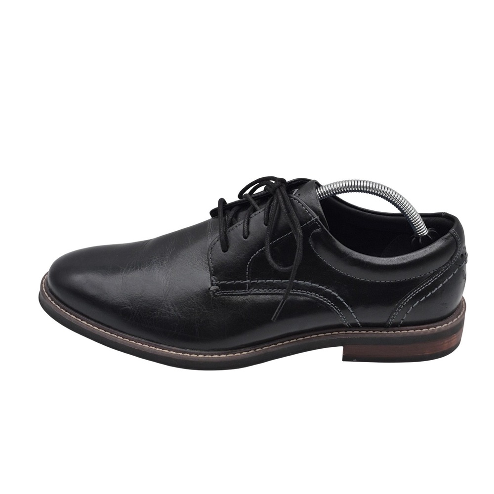 Nunn Bush Shoes Mens Size 10 Black‎ Leather Derby Dress Comfort Gel 81339-001